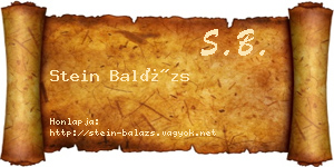 Stein Balázs névjegykártya
